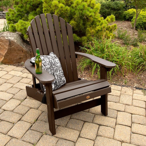 Highwood King Hamilton Weathered Acorn 2-Piece Recycled Plastic Outdoor Seating Set