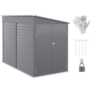 Outdoor 4.68 ft. W x 8.85 ft. D Metal Shed with Floor Foundation 38 sq. ft.