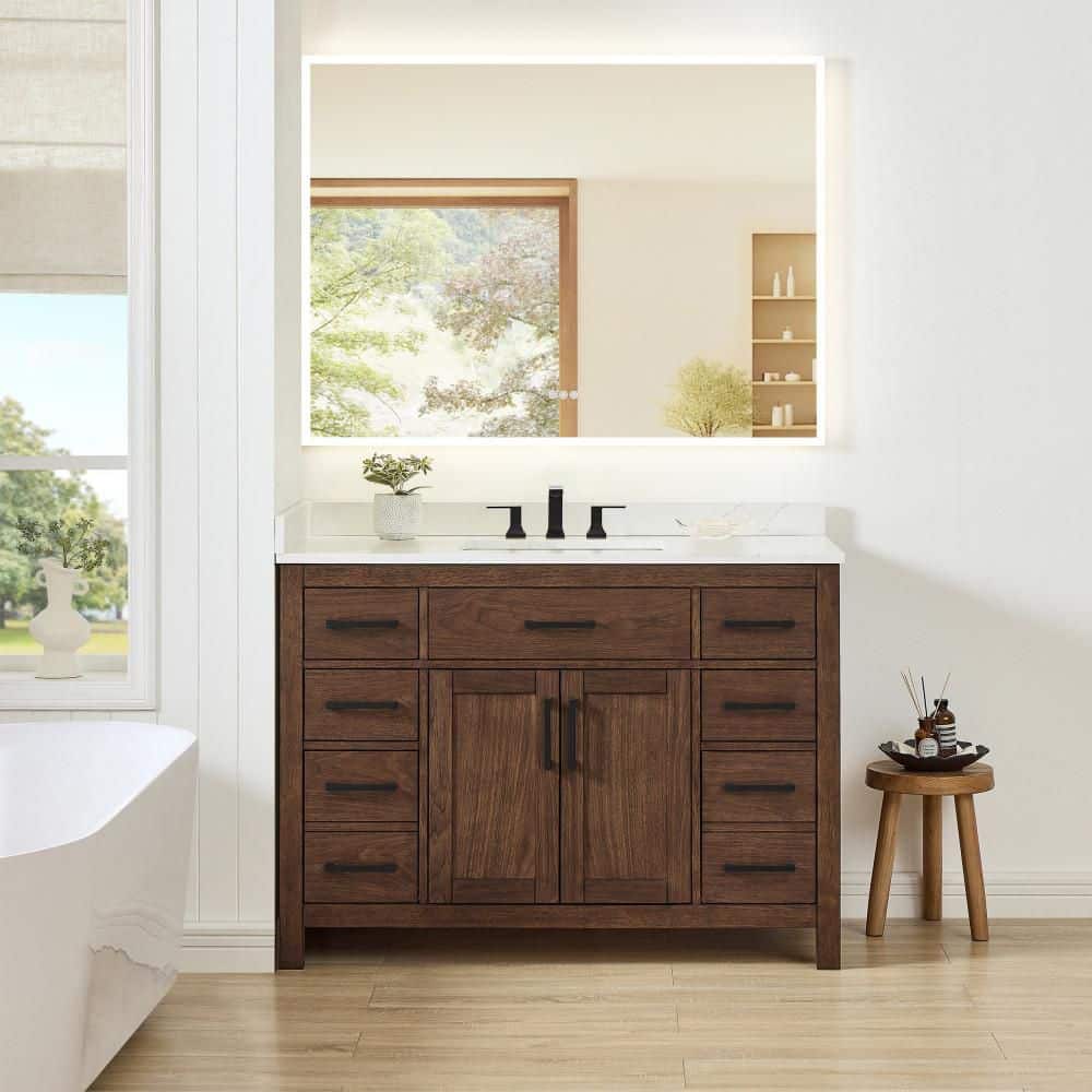 Beckett 48 in. Single Freestanding Dark Walnut Bath Vanity with Top price history on PriceWatchPro