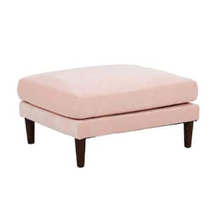 Pink Fabric Square Accent Ottoman