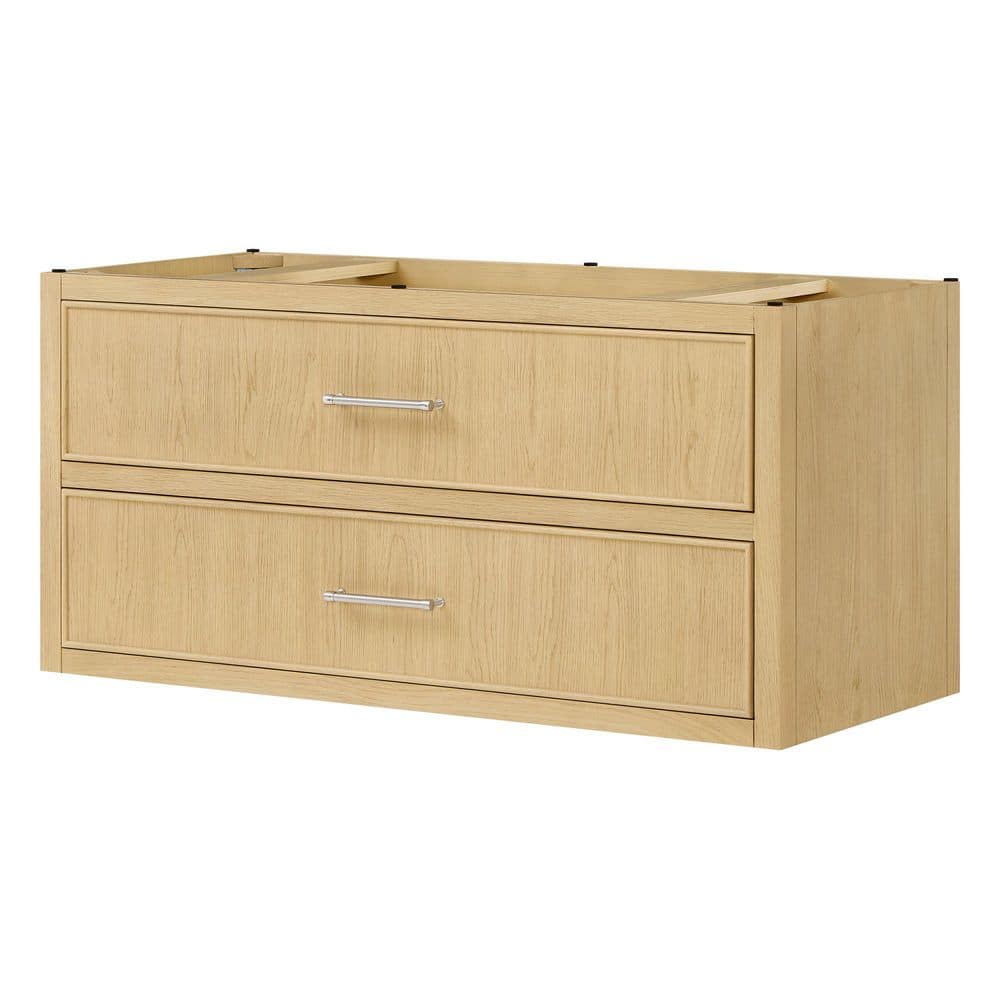 Isola WM 47 in. Wall-Mounted Bath Vanity Cabinet without Top in Scandinavian Oak with Brushed Nickel Trim price history on PriceWatchPro