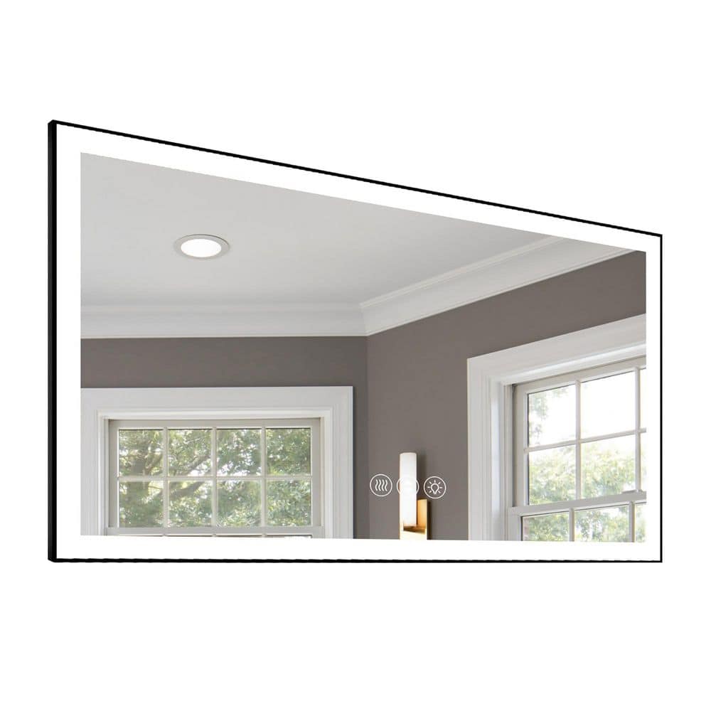 55 in. W x 36 in. H Rectangular Frameless LED Wall Bathroom Vanity Mirror with 3 Color Modes in White price history on PriceWatchPro