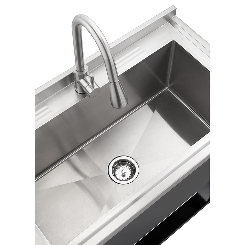 Stainless Steel Freestanding Utility Sink with Pull-Out Faucet