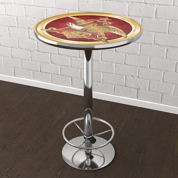 Unbranded A and Eagle 3-Piece Round Acrylic Top Chrome Bar Table Set (Seats-2)