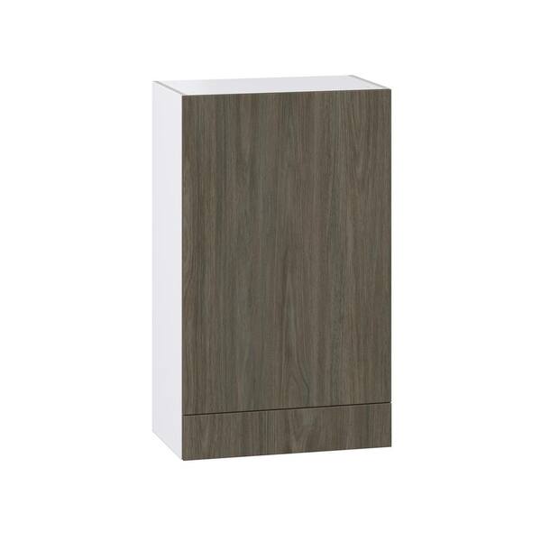 J COLLECTION 24 in. W x 40 in. H x 14 in. D Medora Textured Slab Walnut Assembled Wall Diagonal Corner Kitchen Cabinet