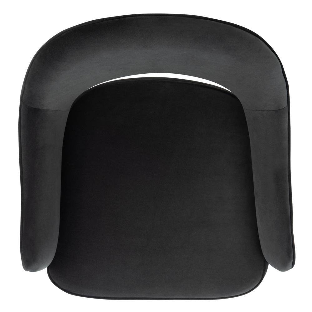 Dublyn Black Velvet Accent Chair with Gold Legs