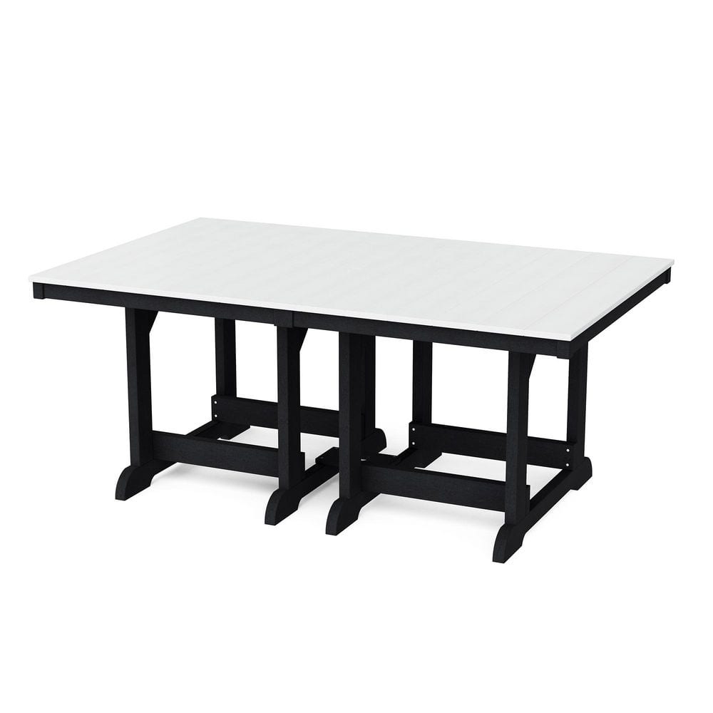 Heritage White and Black HDPE Plastic 44 in. x 72 in. Outdoor Dining Table price history on PriceWatchPro