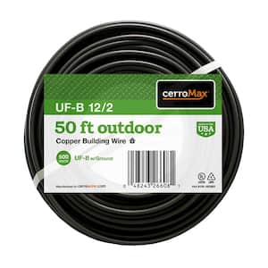 50 ft. 12/2 Gray Solid CerroMax Copper UF-B Cable with Ground Wire