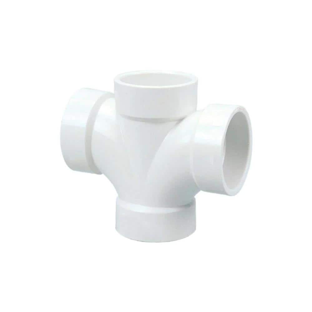 Pvc Ty VPC 2 in. PVC DWV All Hub Double Sanitary Tee Fitting 34-LP428-020B ...