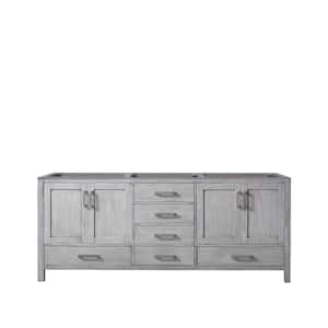 Jacques 80 in. W x 22 in. D Distressed Grey Double Bath Vanity without Top