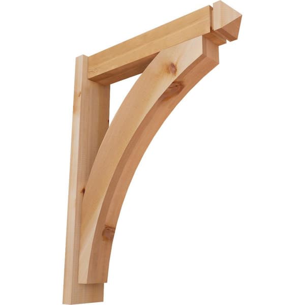 Ekena Millwork 6 in. x 34 in. x 26 in. Western Red Cedar Thorton Arts and Crafts Smooth Outlooker