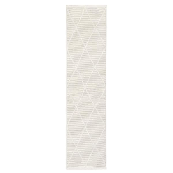 TOWN & COUNTRY LIVING Luxe Tretta Contemporary Diamonds Ivory 2 Ft. x 7 Ft. Runner Rug