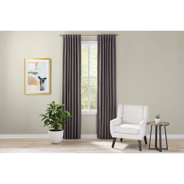 36 in. - 66 in. Telescoping 3/4 in Single Curtain Rod Kit in Gold with Cap Finial