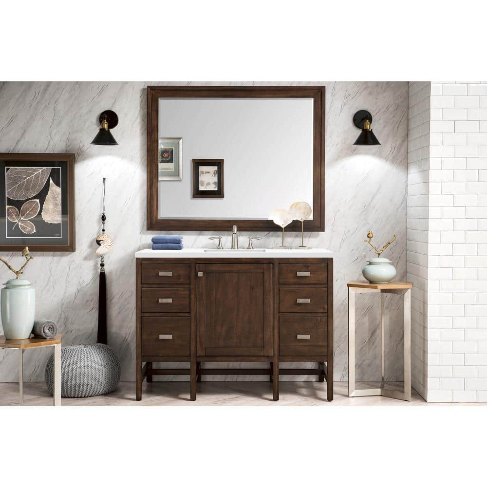 Addison 48 in. W x 39 in. H Rectangular Framed Wall Mirror in Glossy White price history on PriceWatchPro