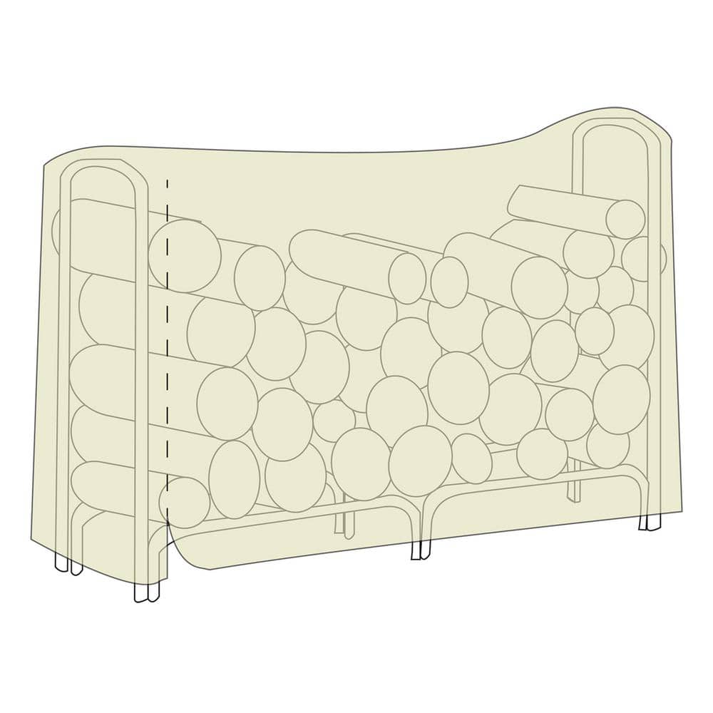 Khaki Heavy Duty Polyester Log Rack Cover with PVC Lining