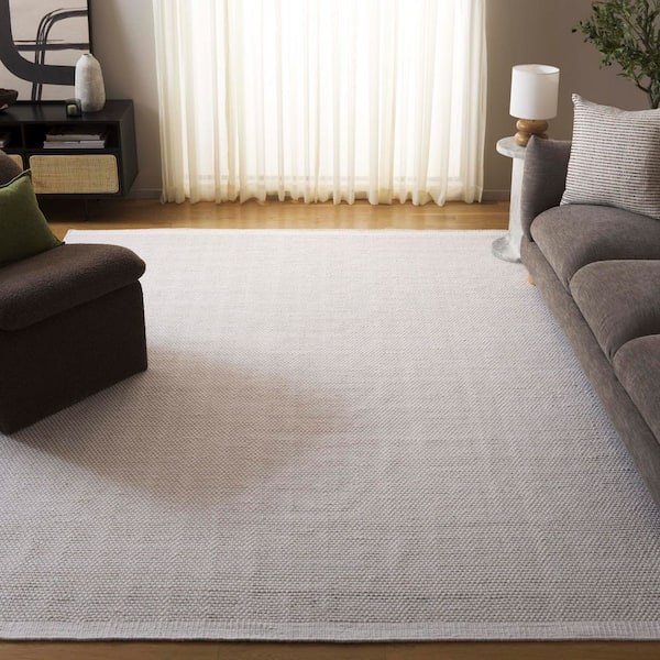 Vermont 9 ft. x 12 ft. Ivory Marle Solid Area Rug
