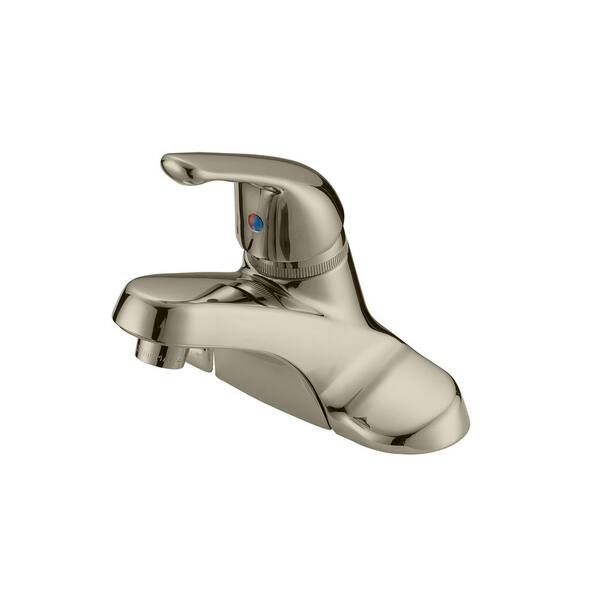 BK PRODUCTS 4 in Centerset Single-Handle Bathroom Faucet in Brushed Nickel
