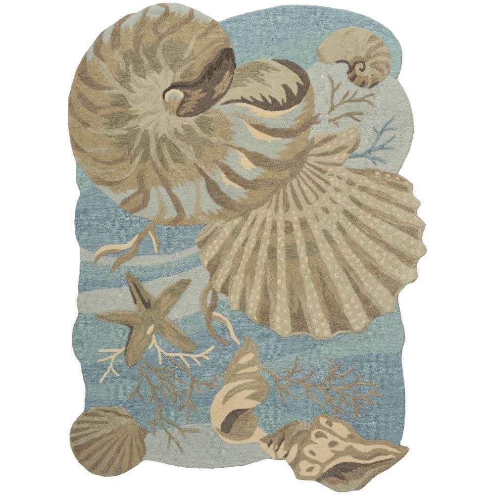 Waterside Blue 8 ft. x 10 ft. Graphic Contemporary Area Rug price history on PriceWatchPro