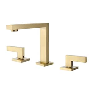 8 in. Widespread Double-Handle Bathroom Faucet in Brushed Gold