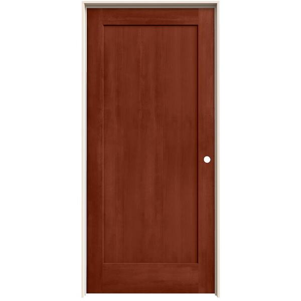 JELD-WEN 36 in. x 80 in. Madison Amaretto Stain Left-Hand Molded Composite Single Prehung Interior Door