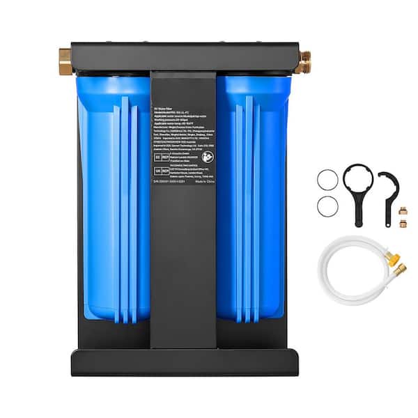 RV Water Filtration System, 2-Cartridge Water Filter System for Campers, RV Filter with Bracket for RVs, Boats, Vans