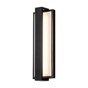 Renee 1-Light Modern Black Outdoor Hardwired Cylinder Aluminum Integrated LED IP54 Waterproof Wall Sconce