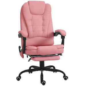 Pink 7-Point Faux Leather Vibrating Massage Office Chair, High Back Executive with Lumbar Support