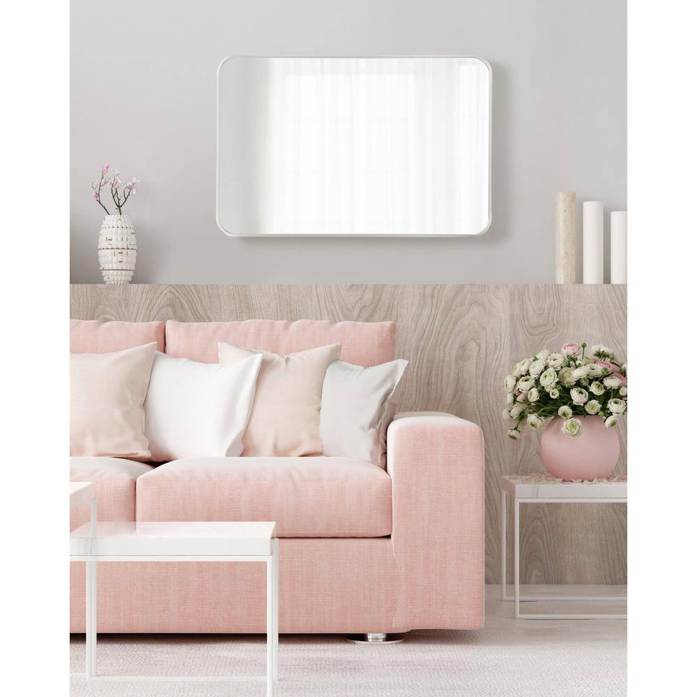 Zayda Sleek Silver Aluminum 20"x30" Minimalist Wall Mirror