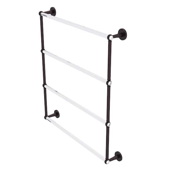 Allied Brass Clearview 30 in. 4-Tier Ladder Towel Bar with Twisted Accents in Antique Bronze