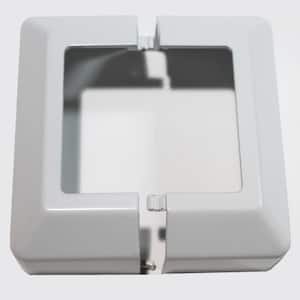 1 in. H x 4 in W White Aluminum Base Plate Cover for 2.5 in. Post for Stair Railing Kit