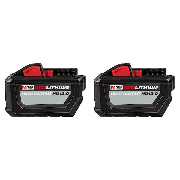 M18 18-Volt Lithium-Ion High Output 12.0Ah Battery Pack (2-Battery) 48-11-1812-48-11-1812 - The Home Depot