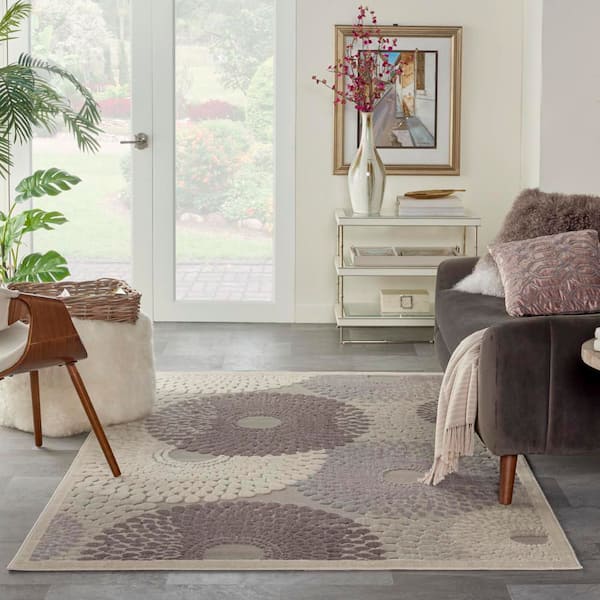 Graphic Illusions Grey 5 ft. x 7 ft. Geometric Modern Area Rug