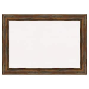 Alexandria Rustic Brown Wood White Corkboard 42 in. x 30 in. Bulletin Board Memo Board