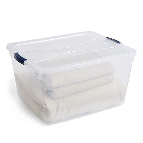 https://images.thdstatic.com/productImages/aece875f-5be6-460f-87a1-260a05655ecc/svn/clear-rubbermaid-storage-bins-rmcc710010-4pack-c3_600.jpg