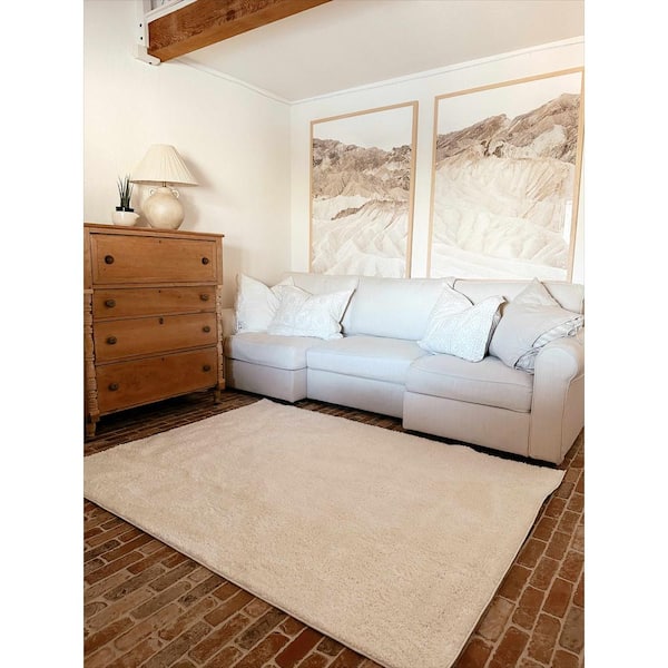 Judy 3 ft. X 10 ft. Brown Solid Shag Rubber Backing Soft Machine Washable Runner Rug