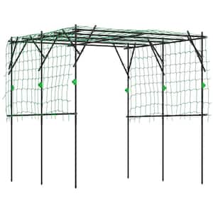 Garden Arch Trellis, 7.3 FT Tall Plant Trellis Support with Climbing Net, Outdoor Cucumber Trellis