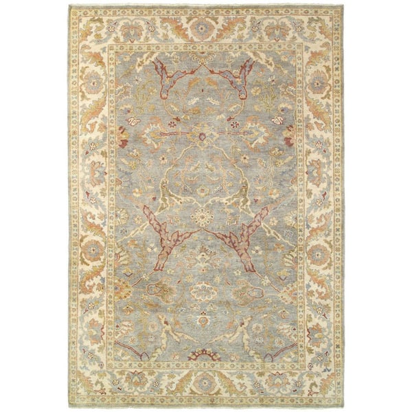 9 ft. x 12 ft. Gray, Beige Oriental Washable Area Rug