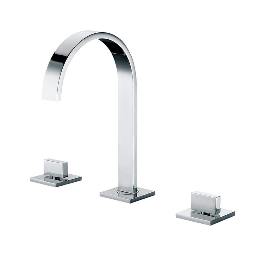 Polished Chrome Gooseneck 6.19" Widespread Bathroom Faucet