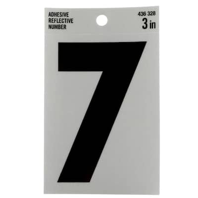 3.75 Reflective Mailbox Numbers/Letters (White Text, Black Background)