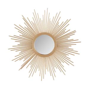 29.5 in. Dia Gold Sunburst Wall Decor Mirror