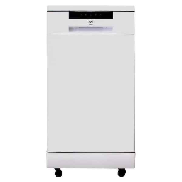 SPT 18 in. White Electronic Portable 120-Volt Dishwasher with 6 