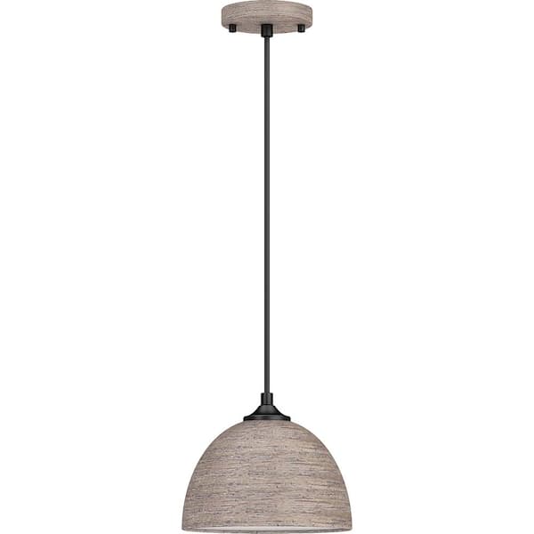 Volume Lighting 1-Light Gray Wood Grain Island Dome Pendant Light with Steel Shade