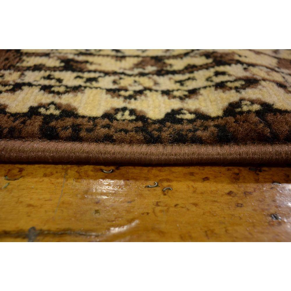 Taftan Brown and Cream Synthetic Runner Rug