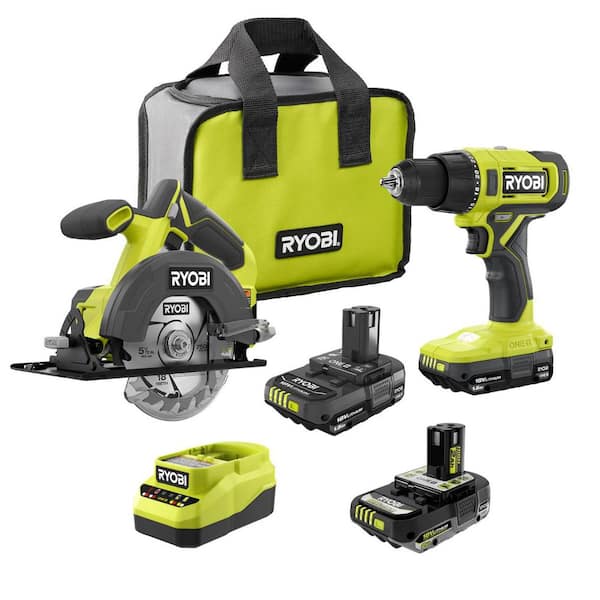 ONE+ 18V Cordless 2-Tool Combo Kit w/ Drill/Driver, Circular Saw, Batteries, Charger, & 2.0 Ah HIGH PERFORMANCE Battery