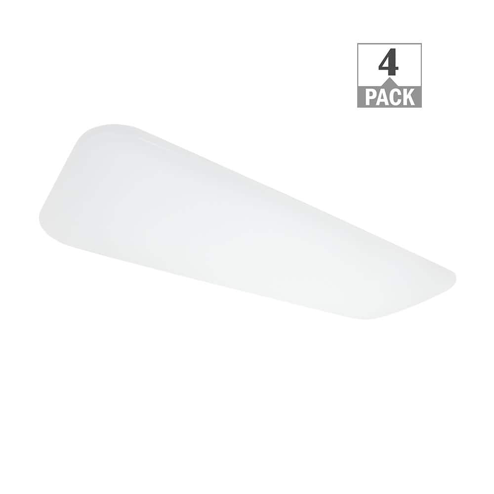 4 ft. x 18 in. Traditional White LED Flush Mount Ceiling Light 5800LM 65-Watt 3000K 4000K 5000K Dimmable (4-Pack) price history on PriceWatchPro