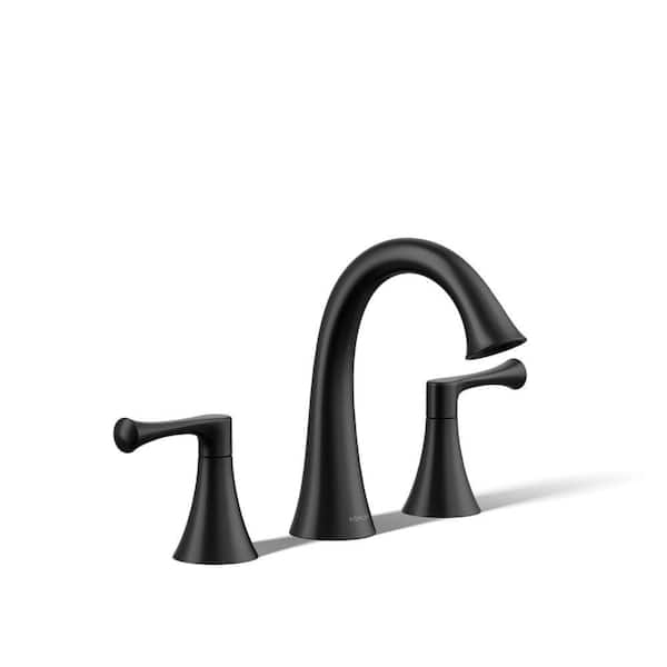 Buckley 8 in. Widespread Double Handle Bathroom Sink Faucet In Matte Black - 1.0 Gpm
