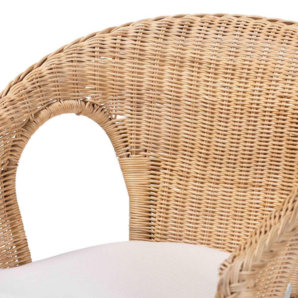 Abbey Natural Rattan Bohemian Dining Arm Chair