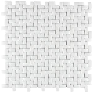 Expressions Weave White 12-1/4 in. x 12-1/4 in. Glass Mosaic Tile (1.06 sq. ft./Each)