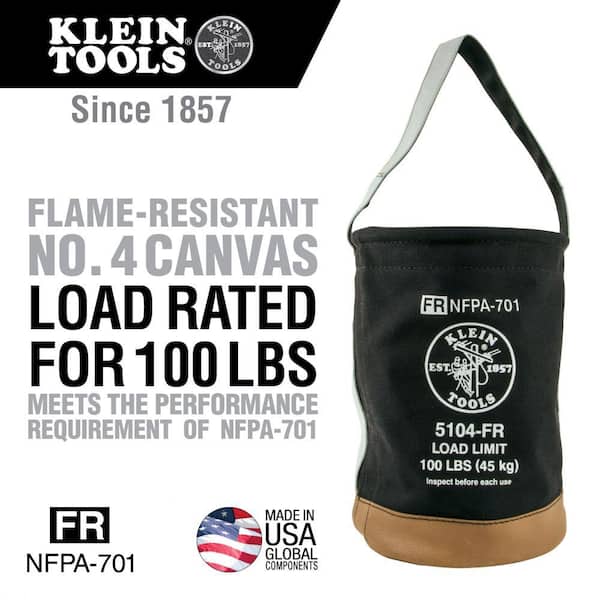 Canvas Bucket, Flame-Resistant, 12-Inch