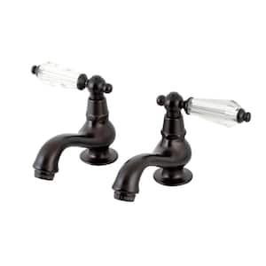 Vintage Crystal Old-Fashion Basin 8 in. Widespread 2-Handle Bathroom Faucet in Oil Rubbed Bronze